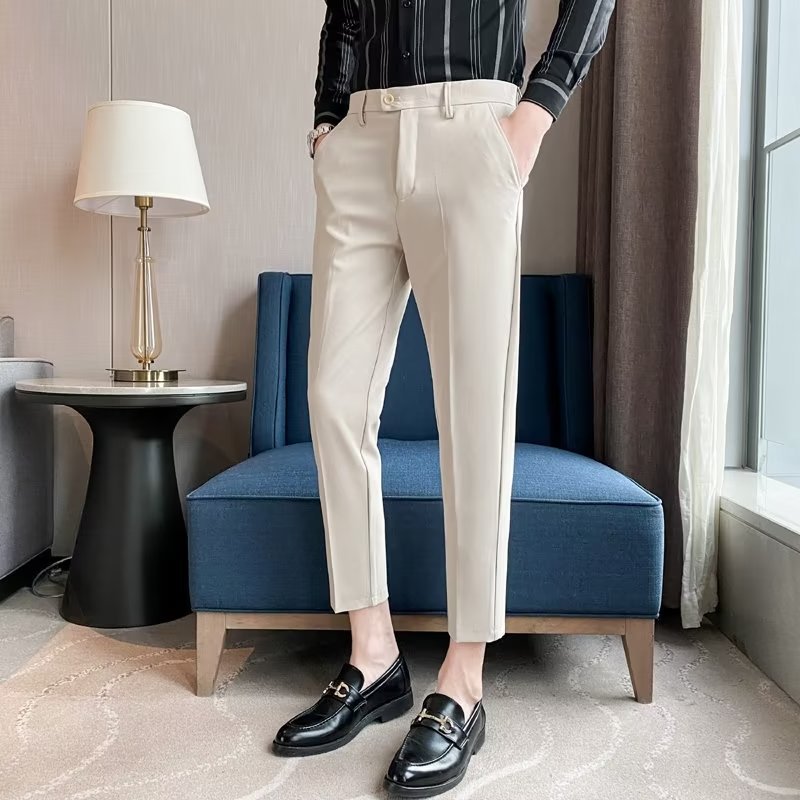 Business Mens Casual Straight-leg Suit Pants